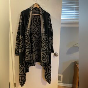 Adrienne Vittadini Black and Gray Cardigan
